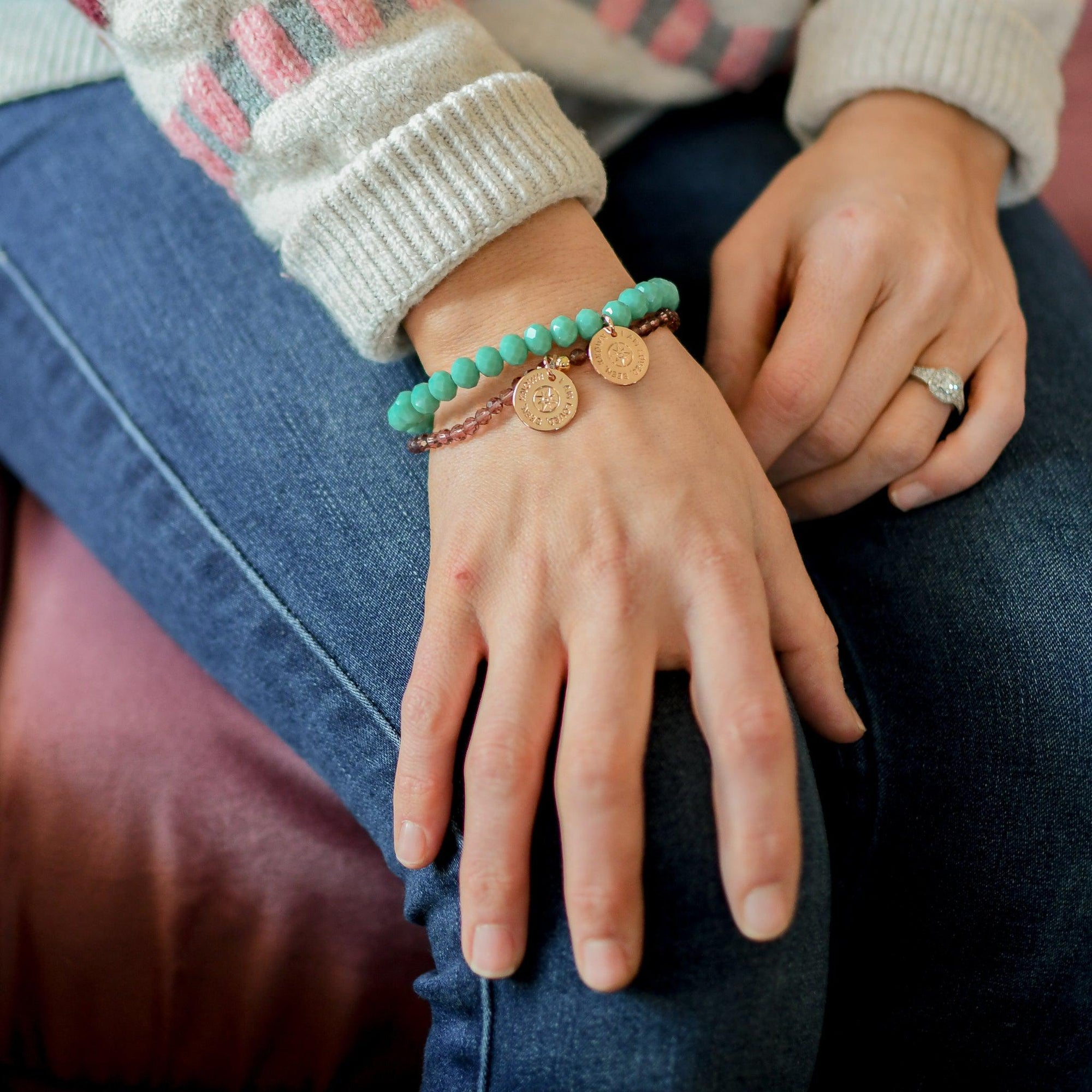 Loved Seen Known Purple Bicone Bracelet - Pink Salt Riot