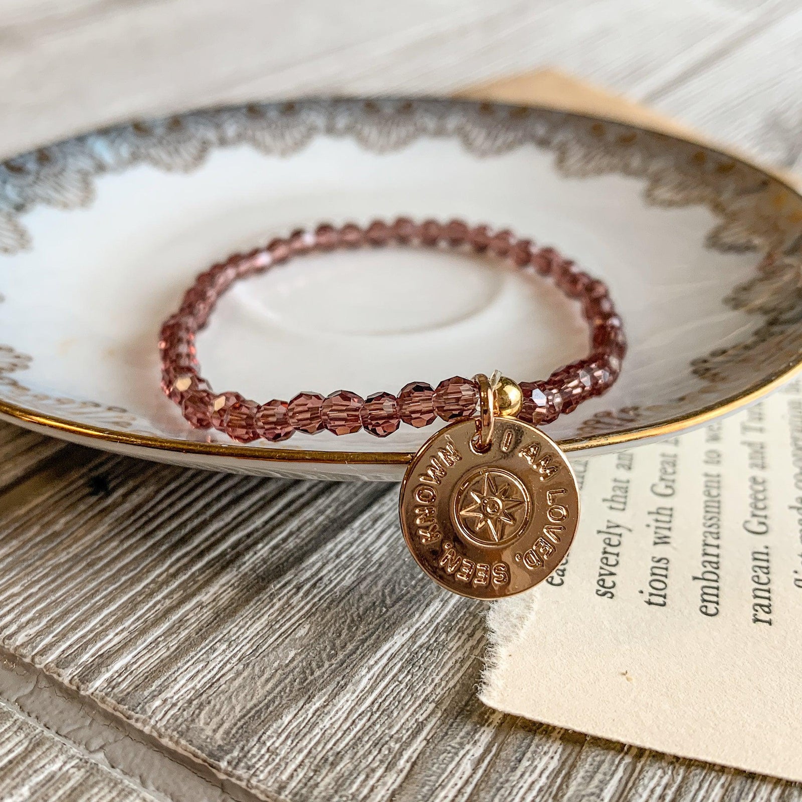 Loved Seen Known Purple Bicone Bracelet - Pink Salt Riot