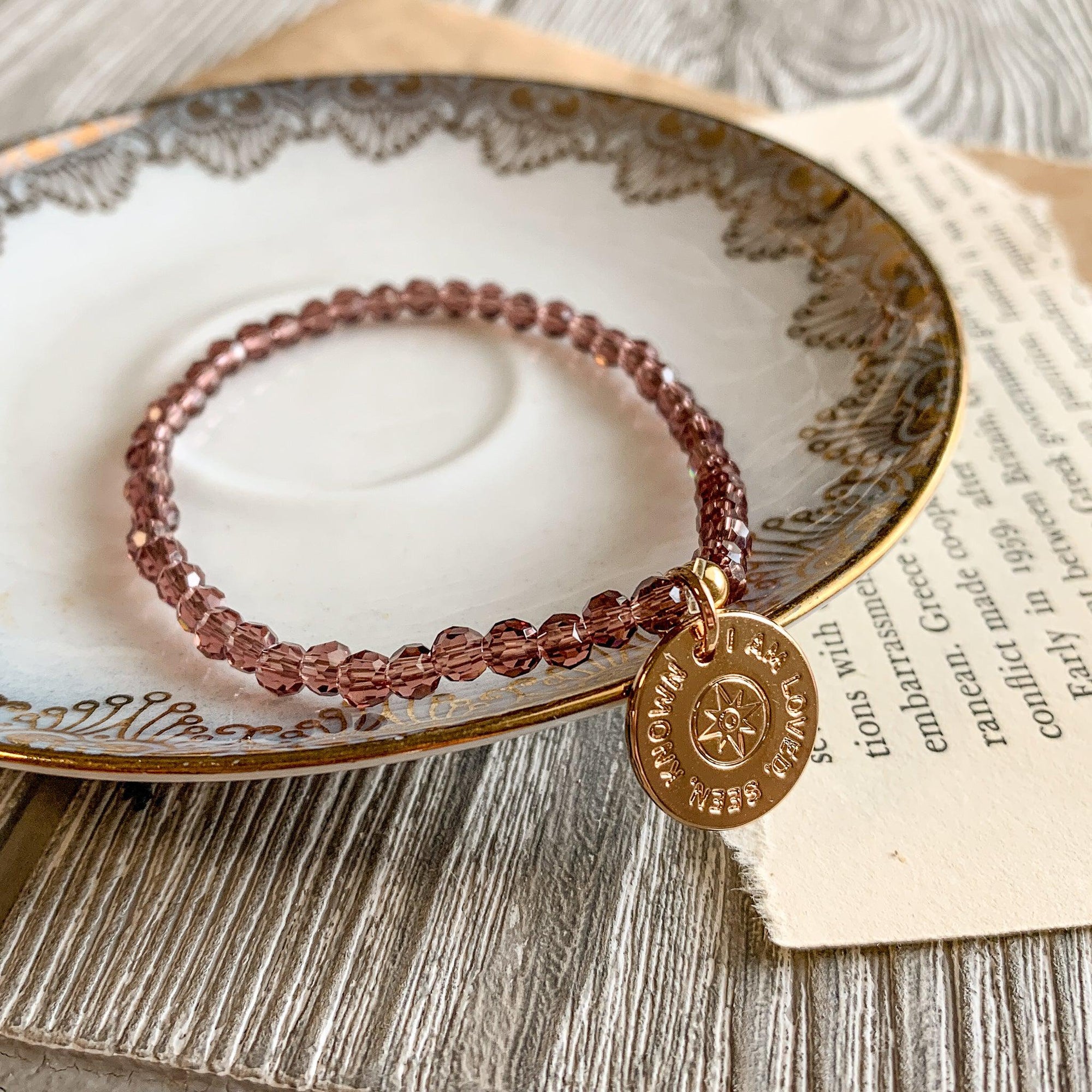 Loved Seen Known Purple Bicone Bracelet - Pink Salt Riot