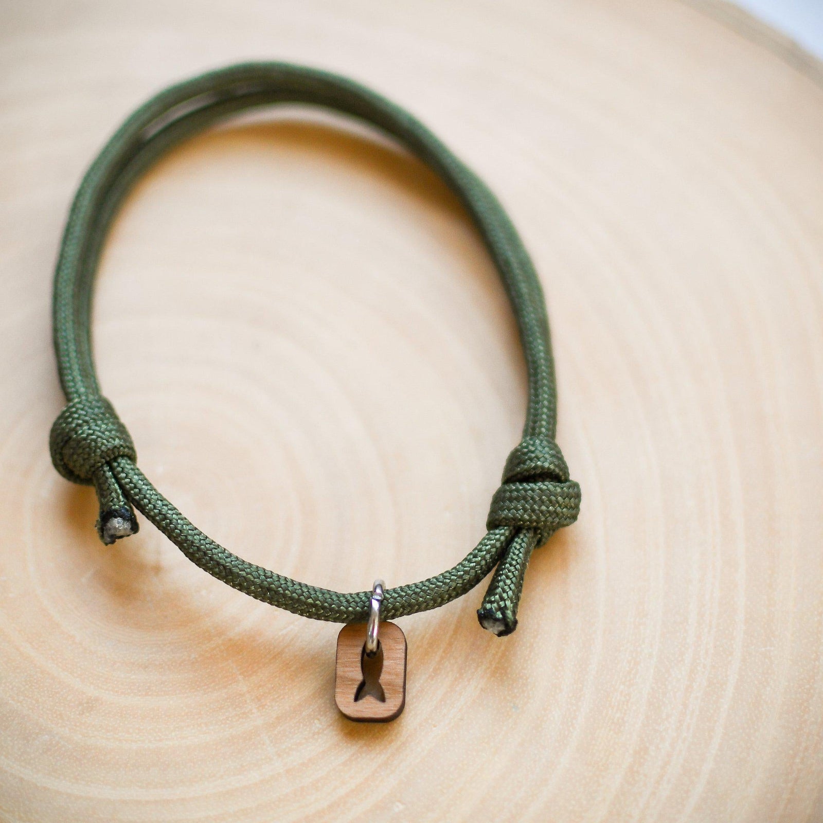 Olive Paracord Symbols Bracelet - Pink Salt Riot