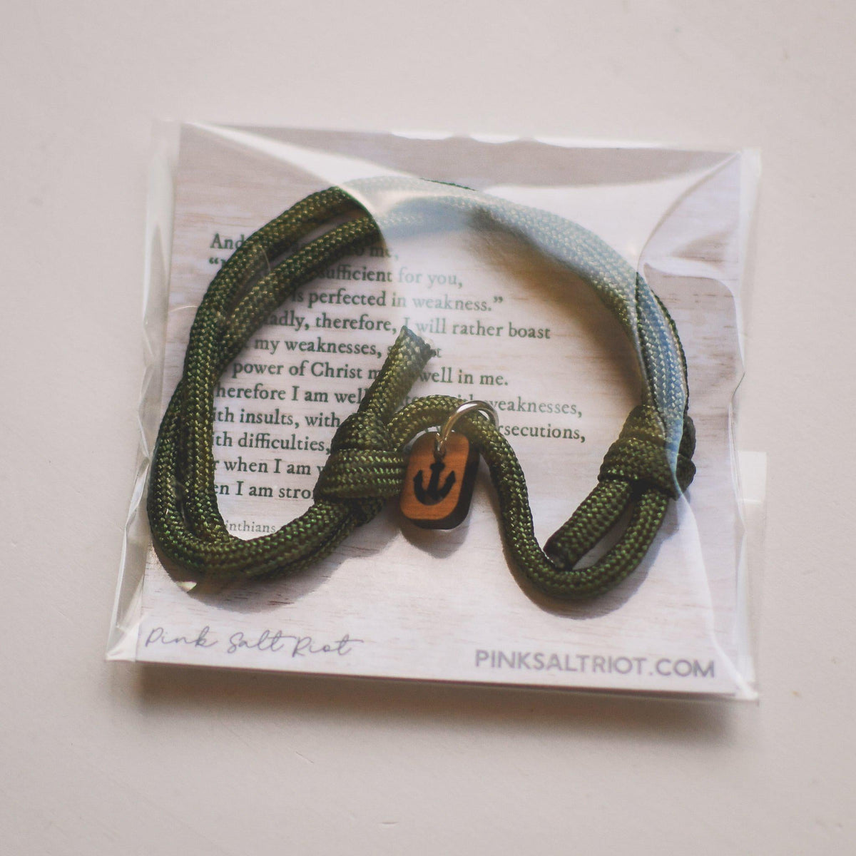 Olive Paracord Symbols Bracelet - Pink Salt Riot