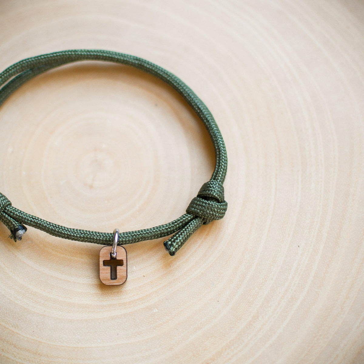 Olive Paracord Symbols Bracelet - Pink Salt Riot