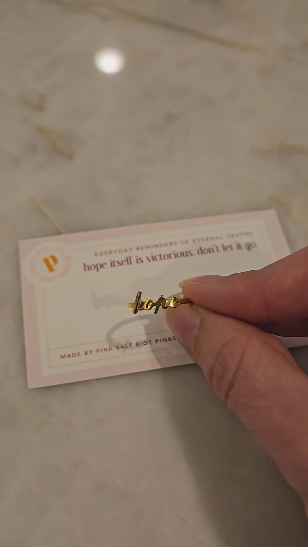 Have Hope gold ring- Pink Salt Riot video