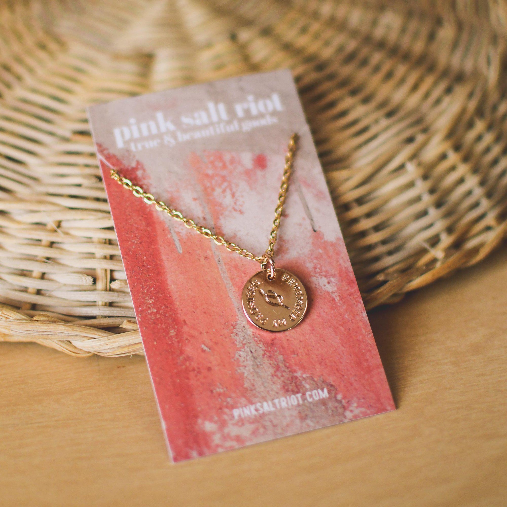 Remember My Promises Gold Necklace - Pink Salt Riot