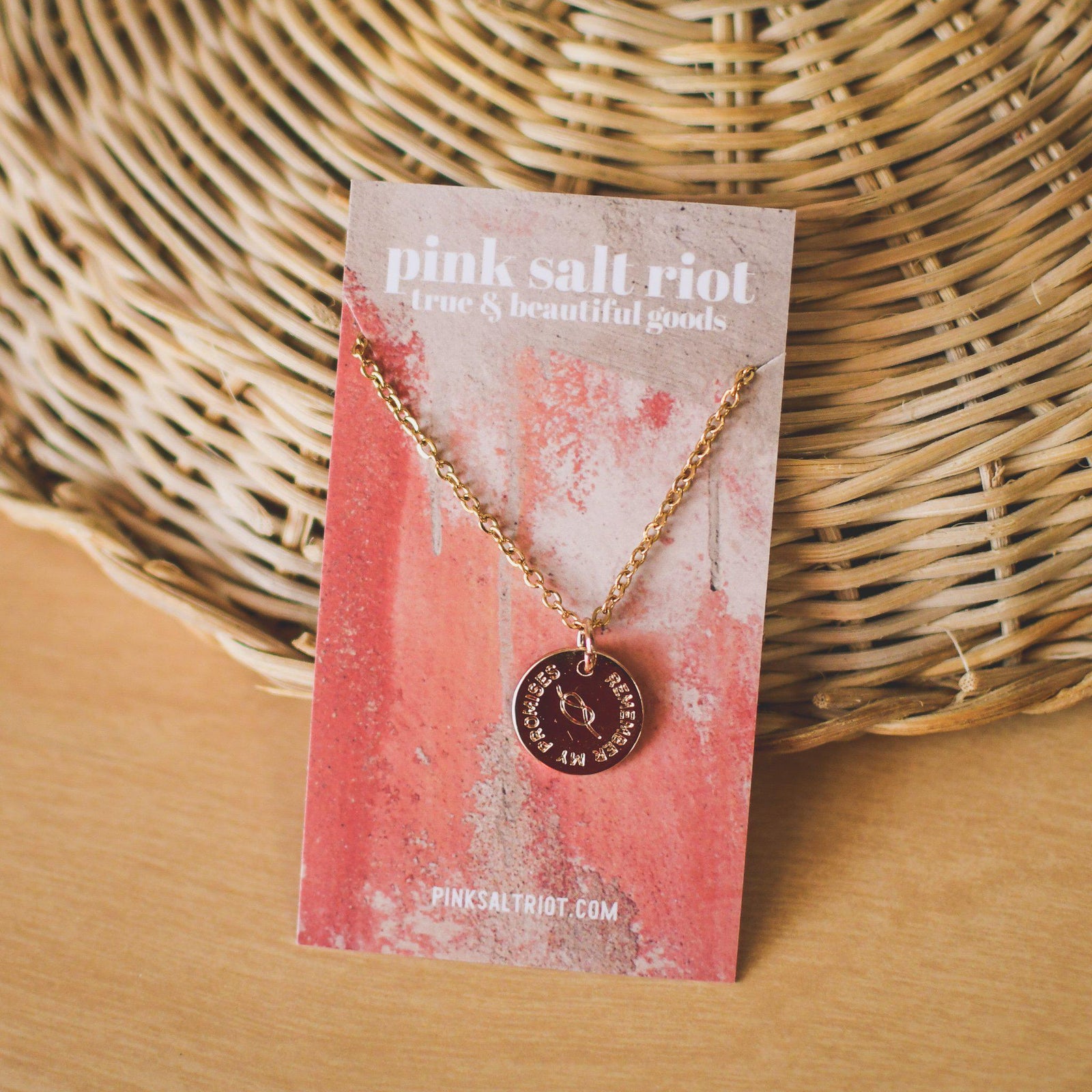 Remember My Promises Gold Necklace - Pink Salt Riot