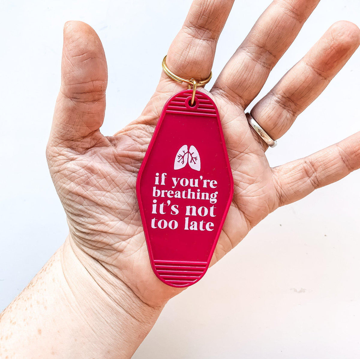 Retro Hotel Keychain - Adventure with Christ - Pink Salt Riot