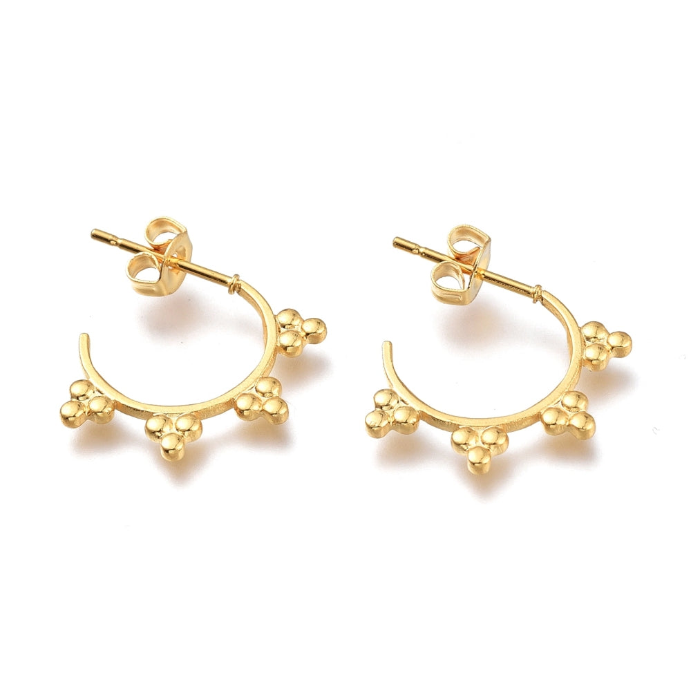Trinity Gold Hoop Earrings-Pink Salt Riot