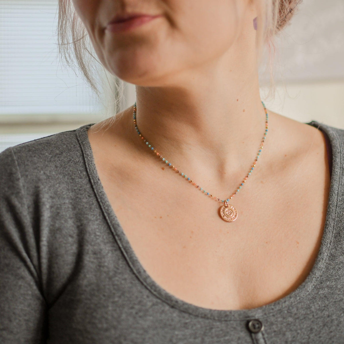 Seen &amp; Known Summer Seed Chain Gold Necklace - Pink Salt Riot