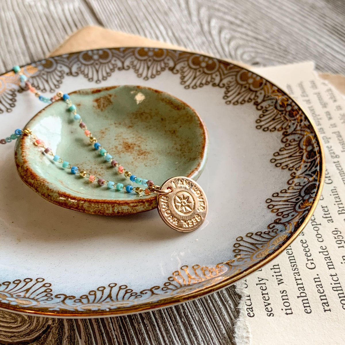 Seen &amp; Known Summer Seed Chain Gold Necklace - Pink Salt Riot