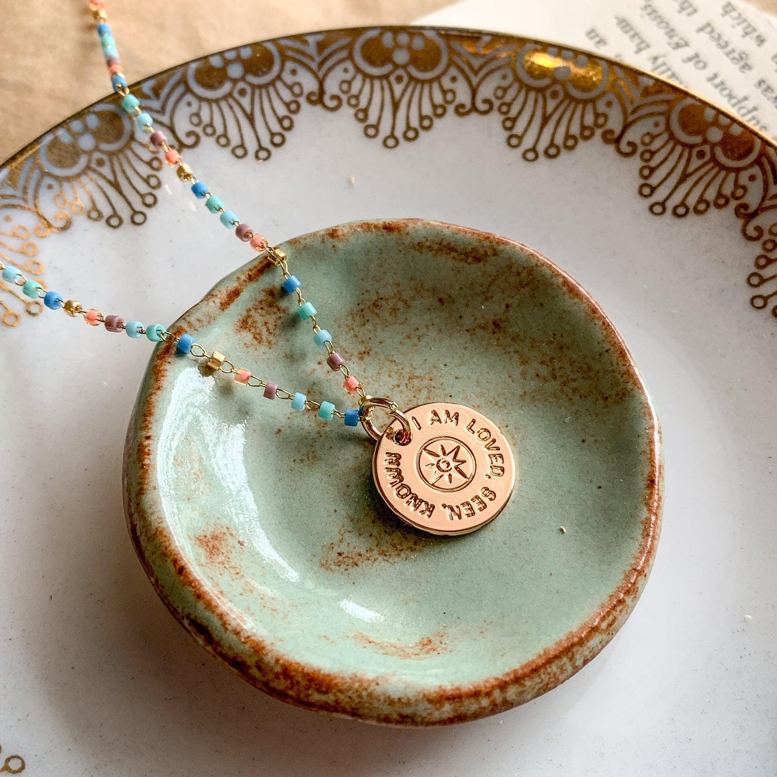 Seen & Known Summer Seed Chain Gold Necklace-Pink Salt Riot