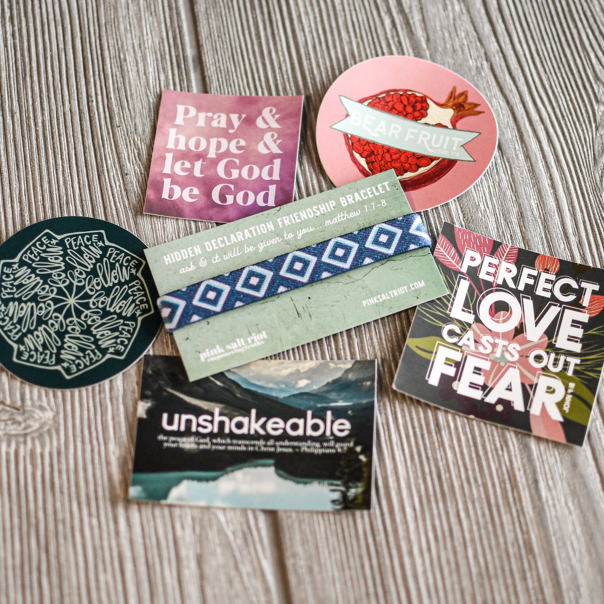 Signature Bracelet + Sticker Bundle - Pink Salt Riot