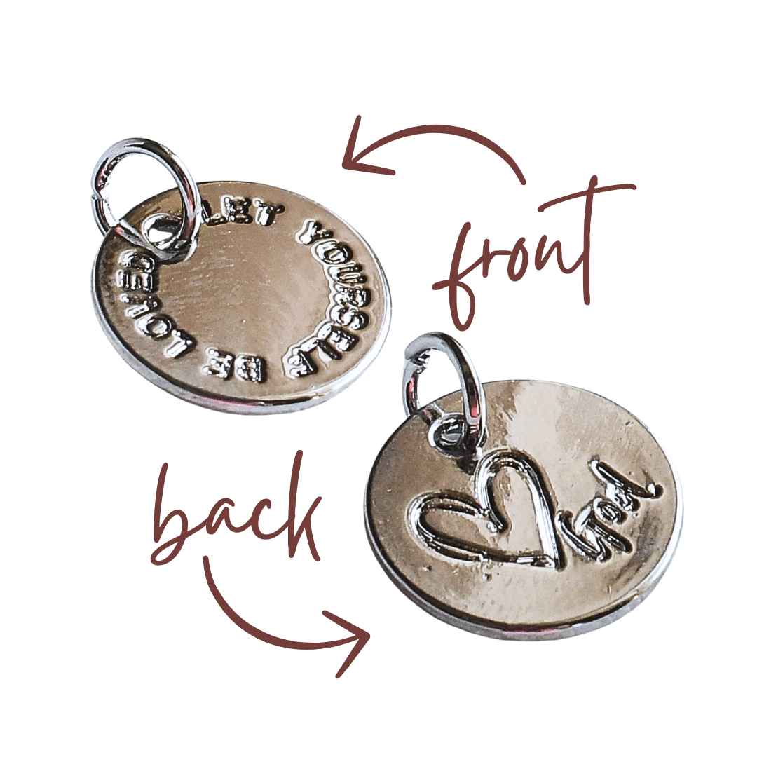 Bespoke Charms-Let Yourself Be Loved charm- Pink Salt Riot burgundy bracelet