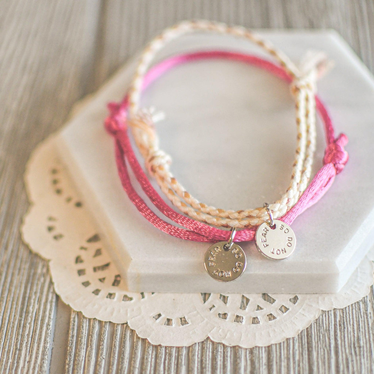 So Do Not Fear Adjustable Bracelets - Pink Salt Riot