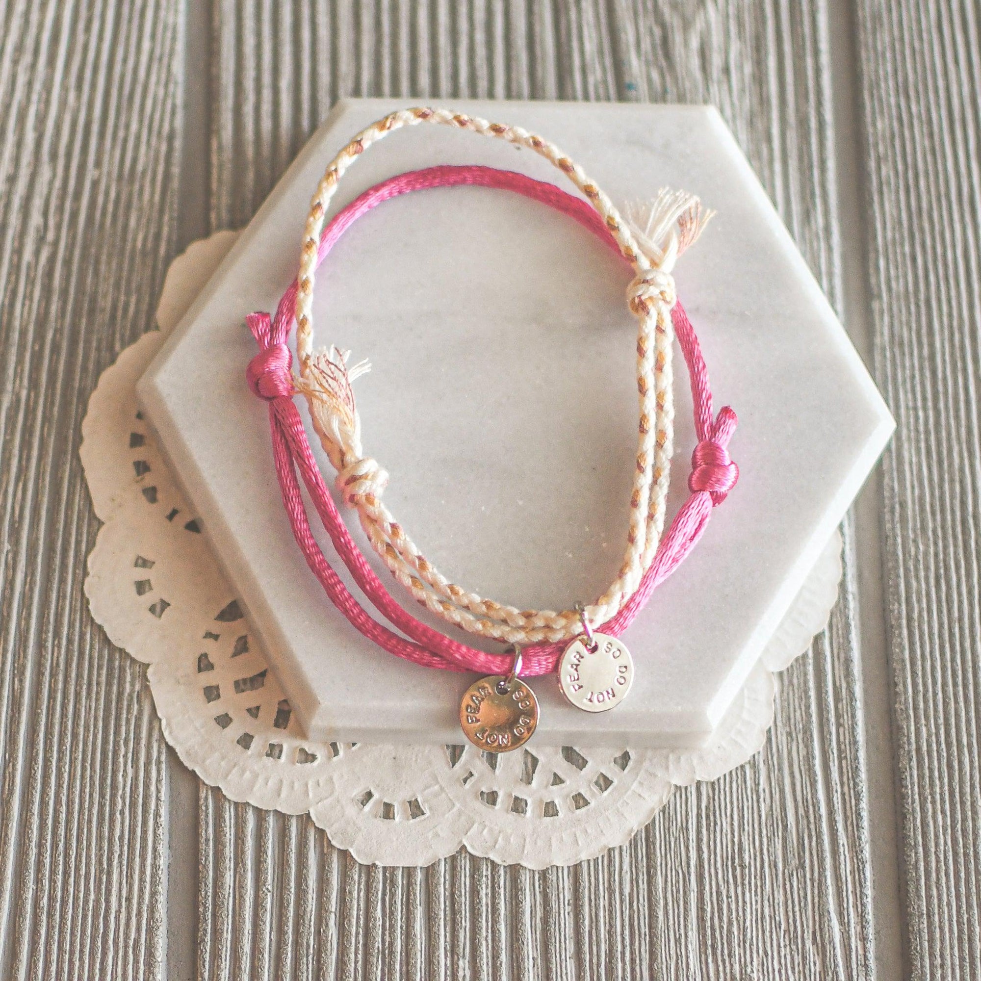 So Do Not Fear Adjustable Bracelets - Pink Salt Riot