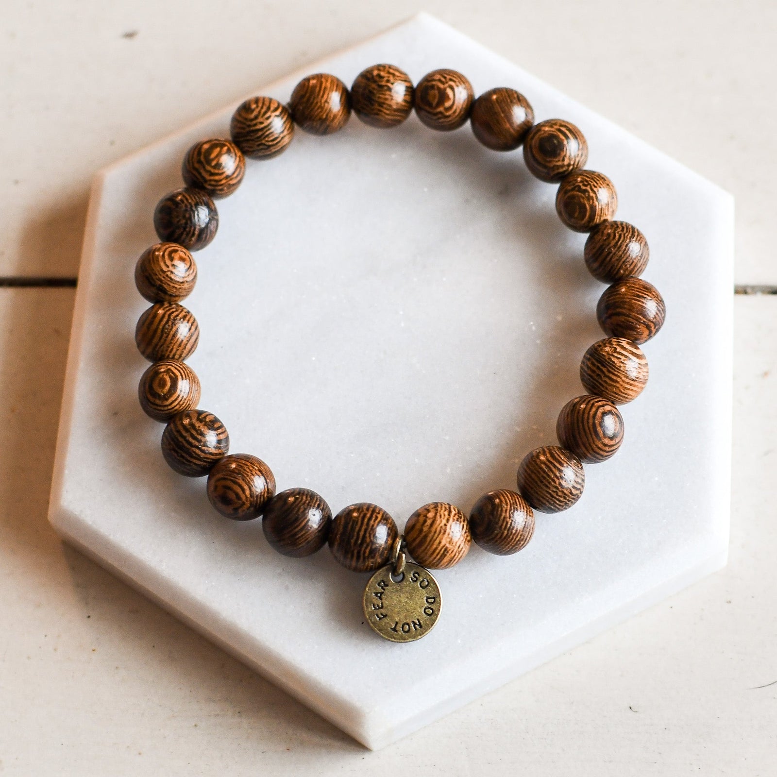 So Do Not Fear Wooden Bracelet - Pink Salt Riot