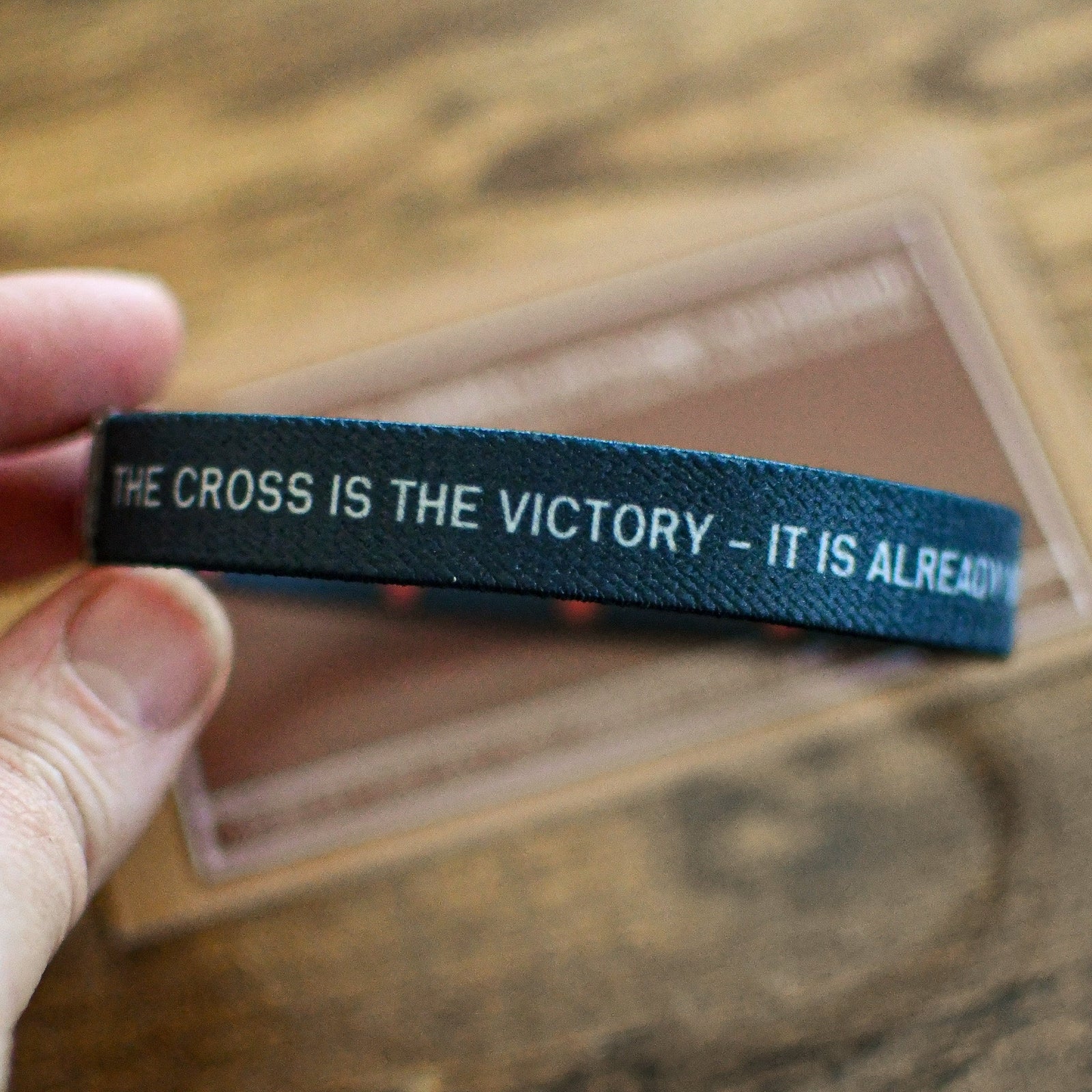 The Cross is the Victory Elastic Mens TruthBand - Pink Salt Riot