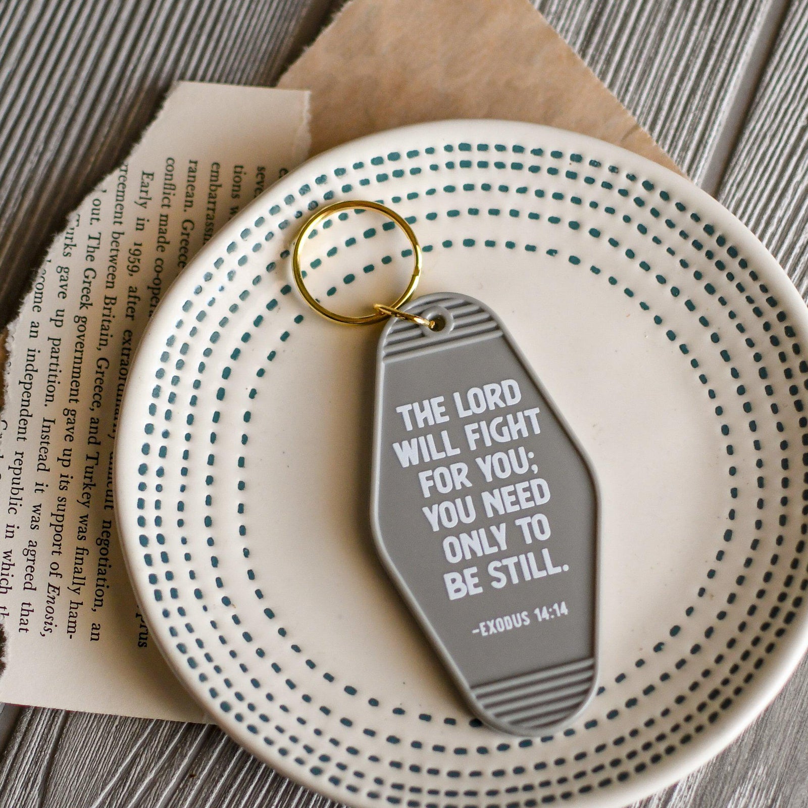 The Lord Will Fight For You Retro Keychain - Pink Salt Riot