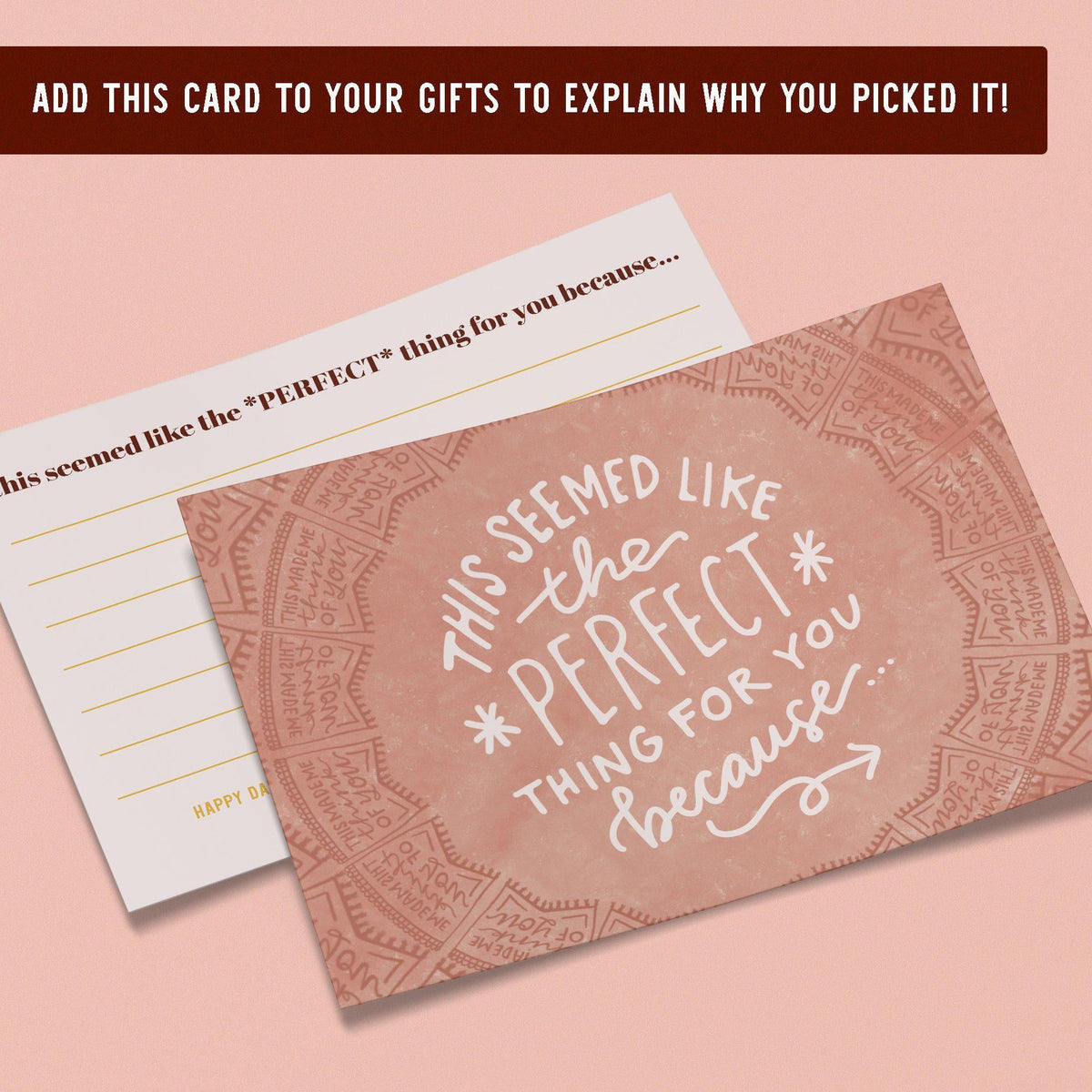 The Perfect Thing Intentional Gifting Postcard - Pink Salt Riot