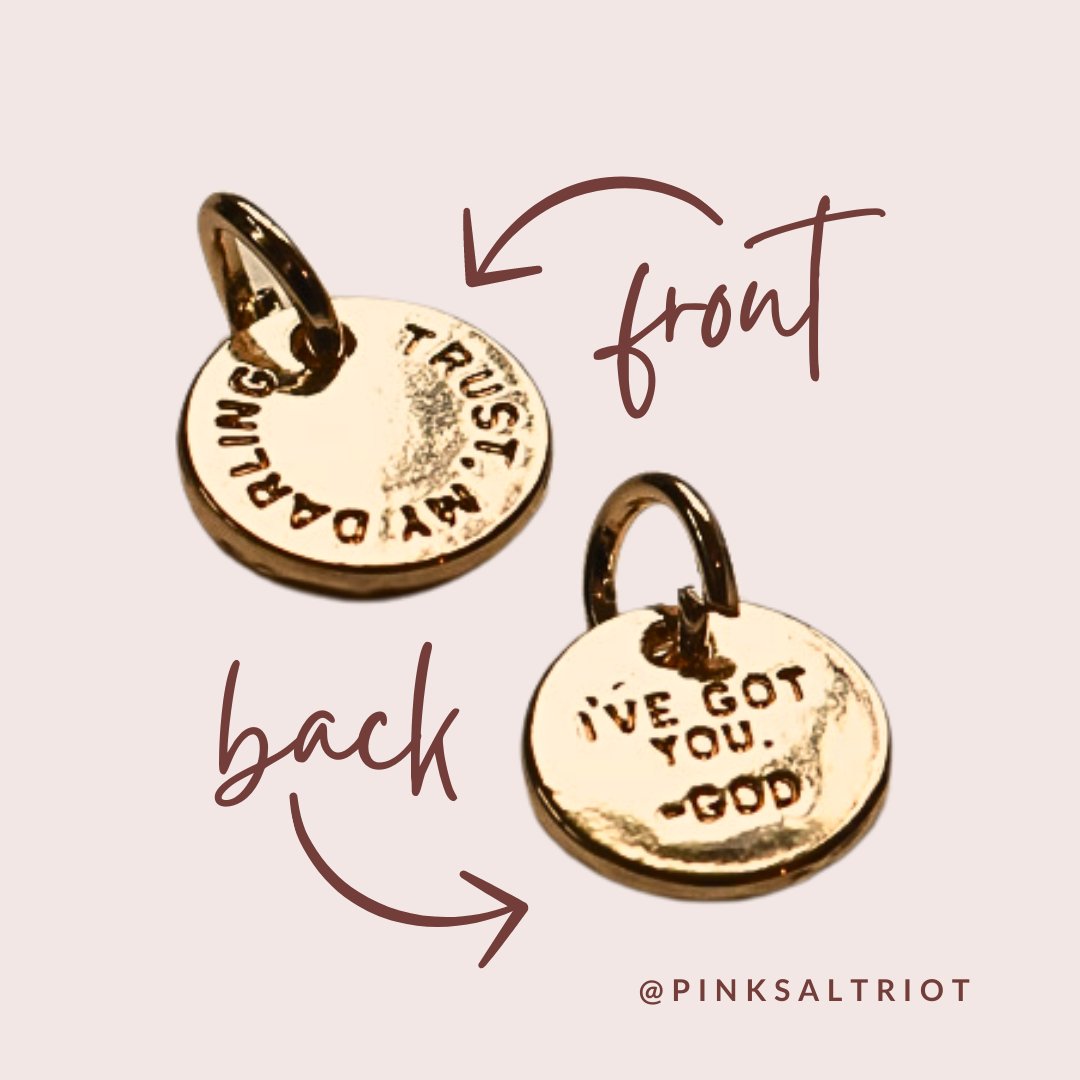 Trust My Darling Gold Necklace - Pink Salt Riot charm
