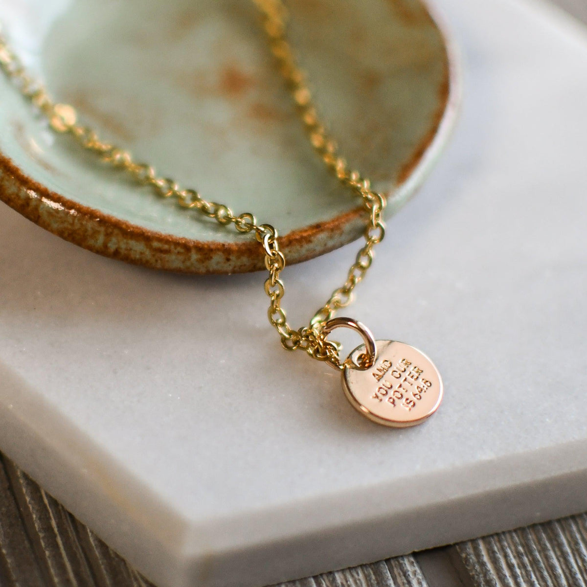 We are the Clay Gold Coin Necklace - Pink Salt Riot