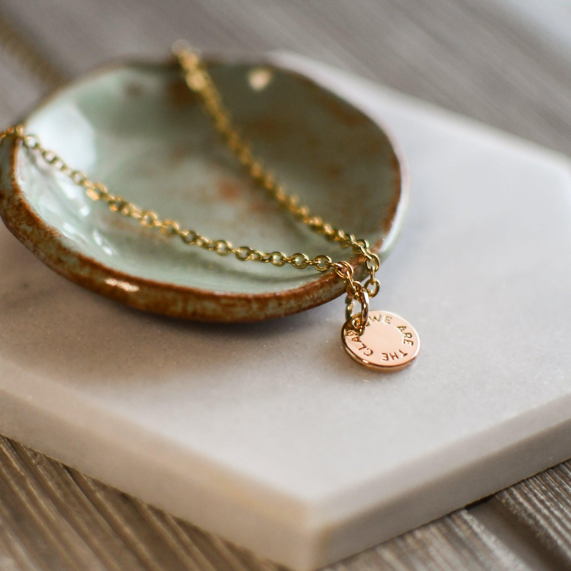 We are the Clay Gold Coin Necklace - Pink Salt Riot