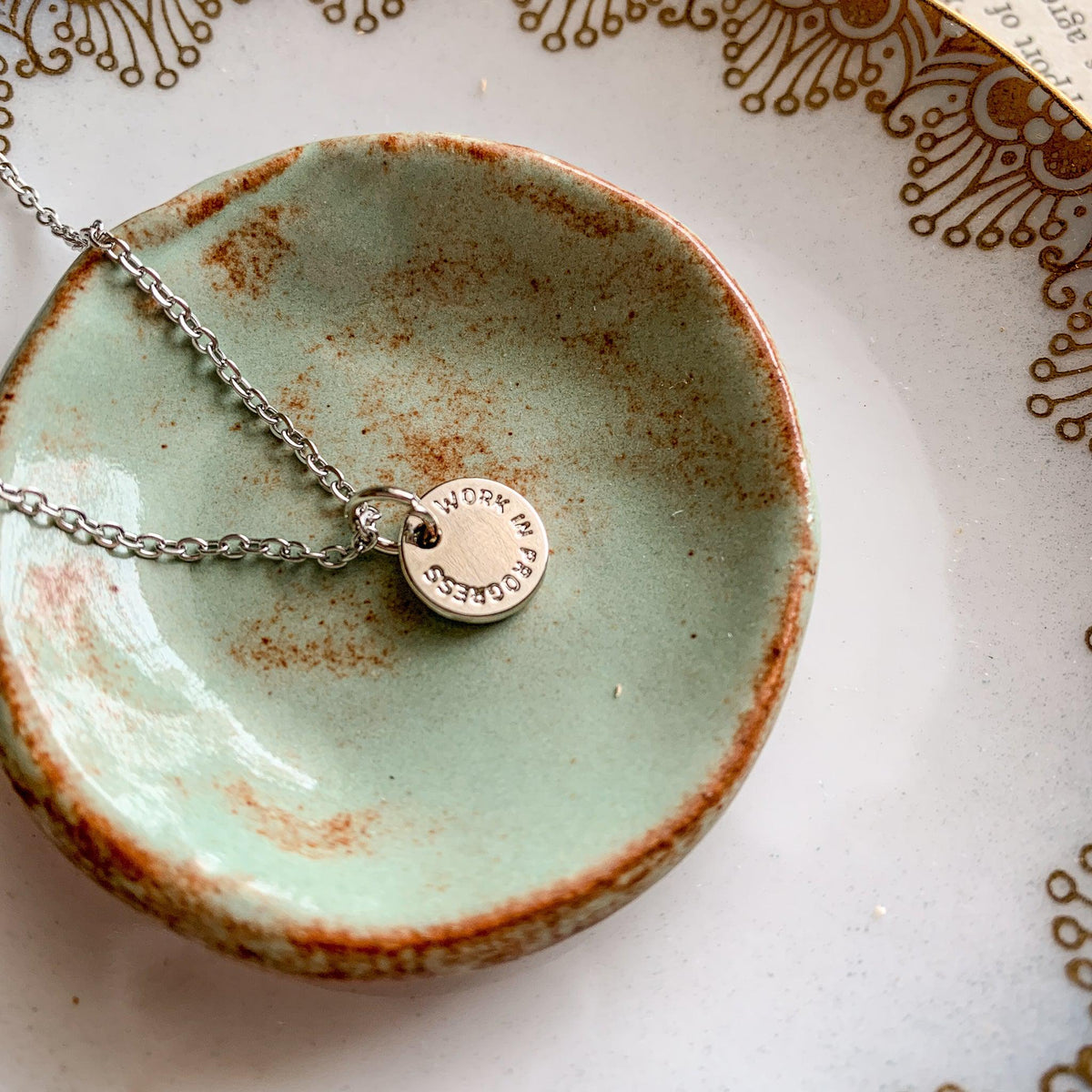 Work in Progress Silver Choker - Pink Salt Riot