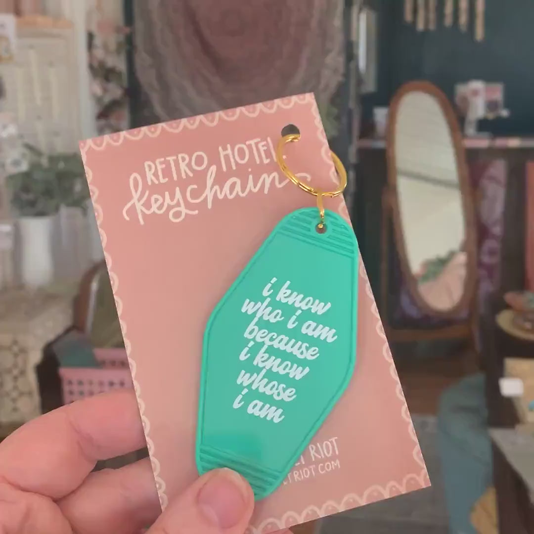 I Know Who I Am Retro Keychain